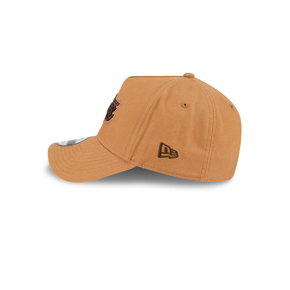 LA Lakers Hat - Washed Canvas Bronze 9Forty A-Frame NBA Snapback Cap - New Era